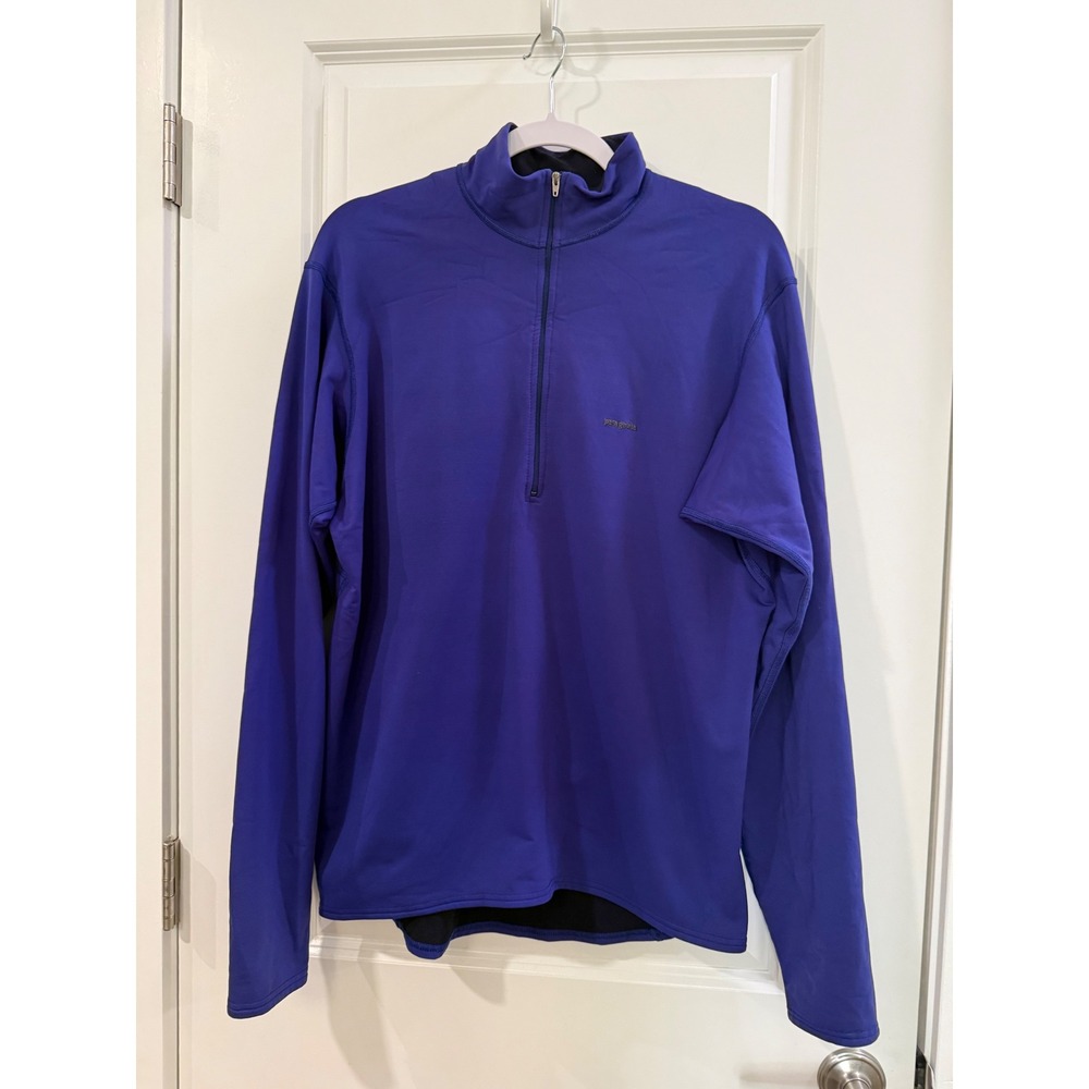 Patagonia Mens Purple Quarter Zip Pullover Long Sleeve Mock Neck Shirt Large USA